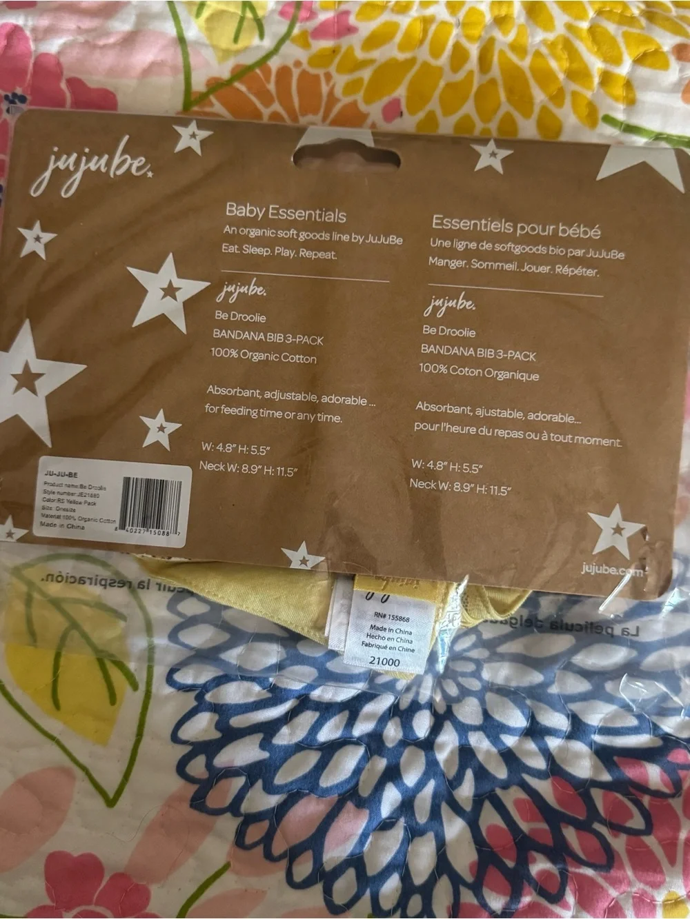 New BE DROOLIE BANDANA BIBS jujube